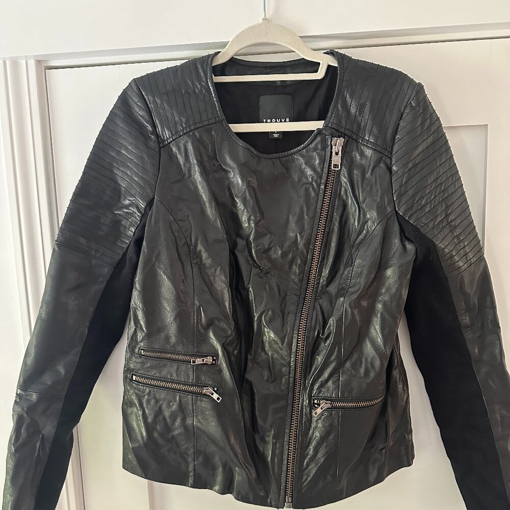 Trouve Women's Leather Moto Jacket